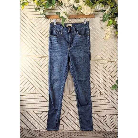 MADEWELL Women's 10" Roadtripper Dark Wash Zip Fly High Waisted Pockets Size 26 - Picture 1 of 10